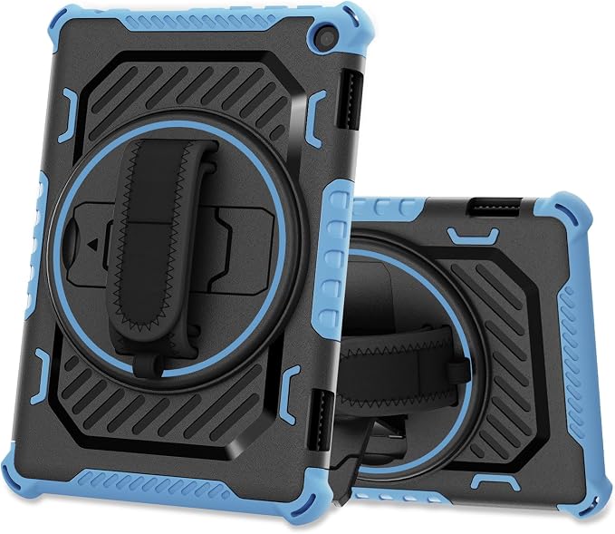 for Flre HD 8 &amp 8 Plus Case 12th/10th Generation | (2024/2022/2020 Release) with 360 Kickstand Hand Strap for Kids