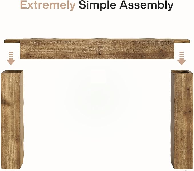 Tribesigns Title 63-Inch Solid Wood Console Sofa Table, Farmhouse Long Entryway Table Behind Couch for Living Room, Entrance, Hallway, Foyer, Easy Assembly (Light Brown)