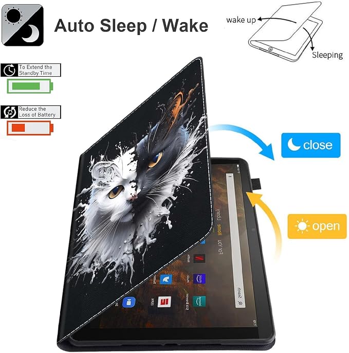 Case for Amazon Kindle Fire Max 11 Case (13th Gen 2023 Release) 11，Slim Fit Foldable Standing Cover Case with Auto Sleep/Wake for Fire 11 Max Tablet，Skull and Fire