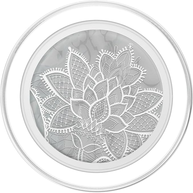 White Grey Lotus Mandala Floral Geometric Sacred Yoga Gift PopSockets Adhesive PopGrip