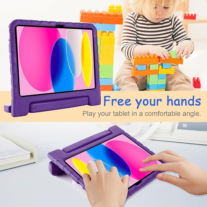Kids Case for iPad Pro 11 M5/M4 &amp iPad Air 11 (2026/2025/2024) Shockproof Case with Pencil Holder Techcircle Light EVA Foam Handle Stand Bumper Protective Child Friendly Drop Proof Cover Black