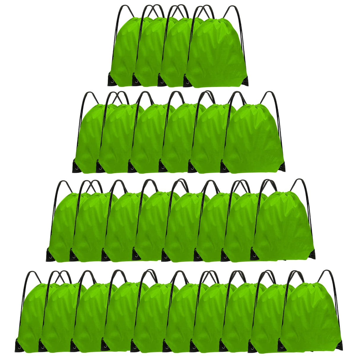 Grneric Drawstring Bags 28 PCS Drawstring Backpack Bulk String Backpack Cinch Bag Sackpack for Men Women Gym (Green)