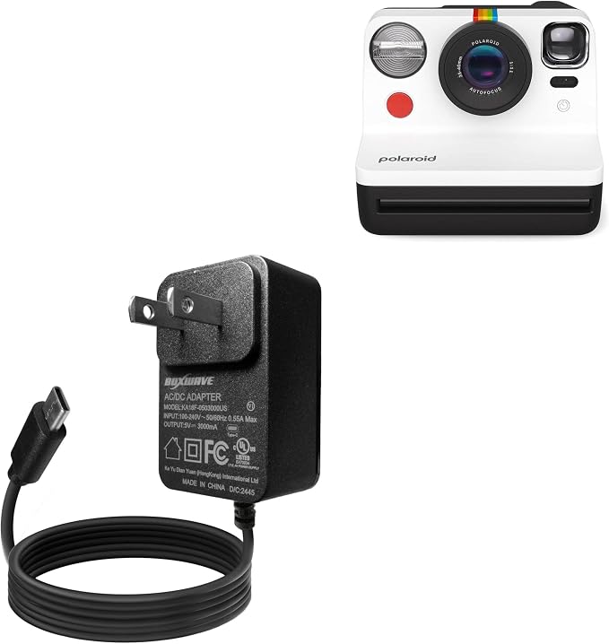 BoxWave Charger Compatible with Polaroid Now Generation 2 - Wall Charger Direct (15W) Rapid Charge Your Device with Built-in 3ft Cable