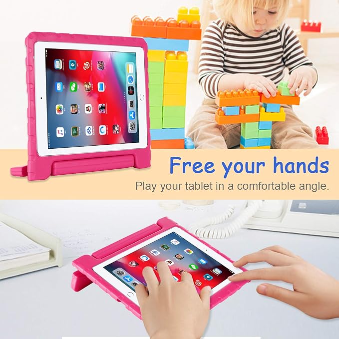 Kids Case for iPad Pro 11 M5/M4 &amp iPad Air 11 (2026/2025/2024) Shockproof Case with Pencil Holder Techcircle Light EVA Foam Handle Stand Bumper Protective Child Friendly Drop Proof Cover Black