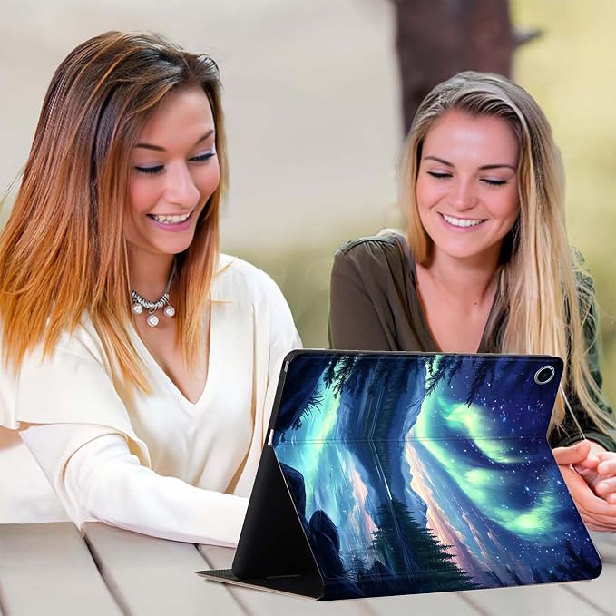 Case for iPad 9th/8th/7th Generation (2021/2020/2019) 10.2-inchSlim PU Leather Cover Adjustable Stand Auto Wake/SleepAurora Over Mountains