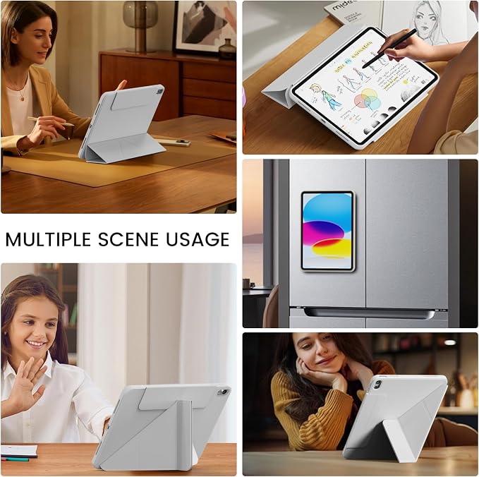 Clear Case for iPad A16 11th/10th Generation 2025/2022 Black | 360° Rotating Magnetic Detachable ipad a16 Case Clear with Pencil Holder Auto Wake/Sleep for ipad 11 inch a16 case