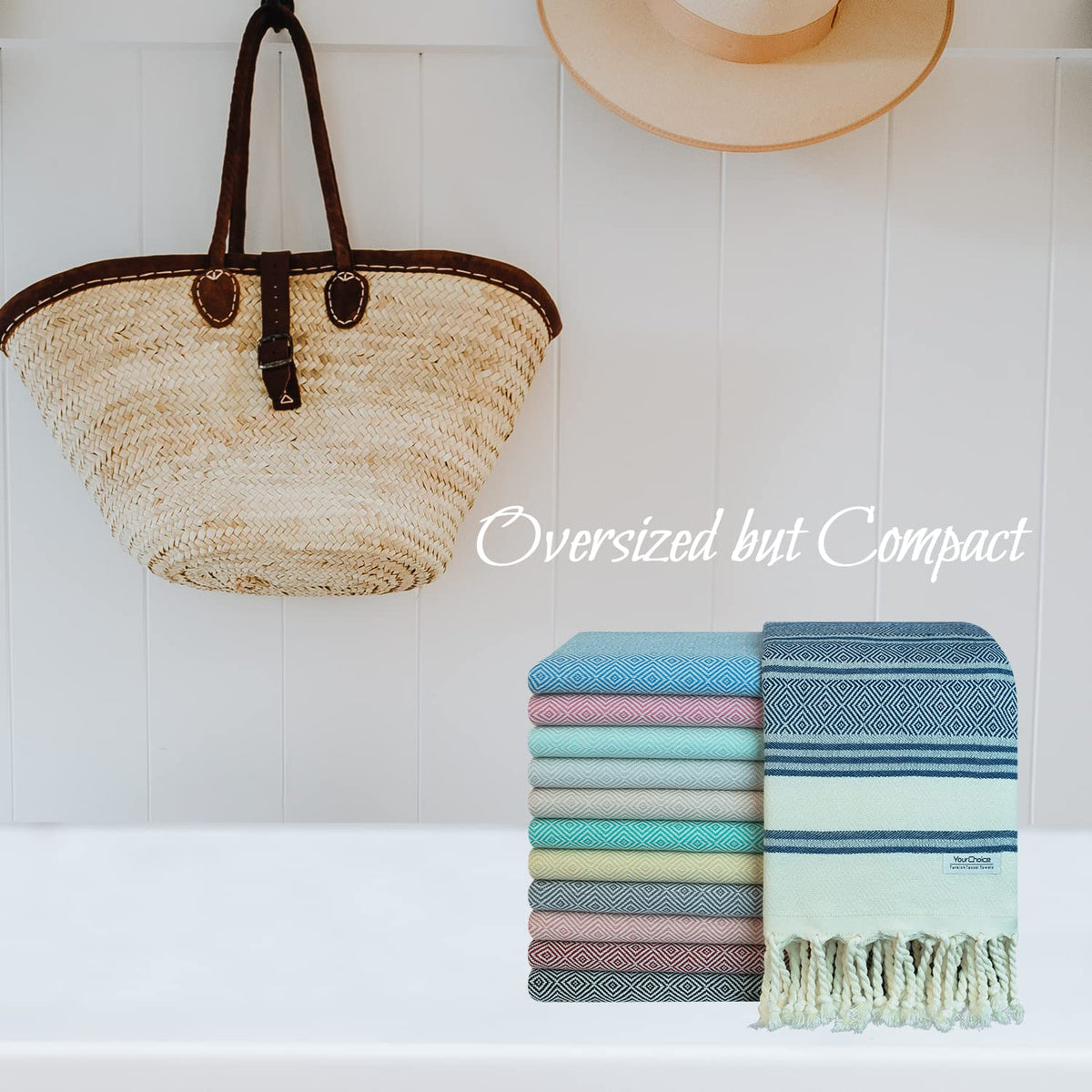 Your Choice Turkish Beach Towel (71x41) - 100% Cotton Turkish Towel, Sand Free Quick Dry Oversized, Lightweight Compact Travel Towel - Color Navy