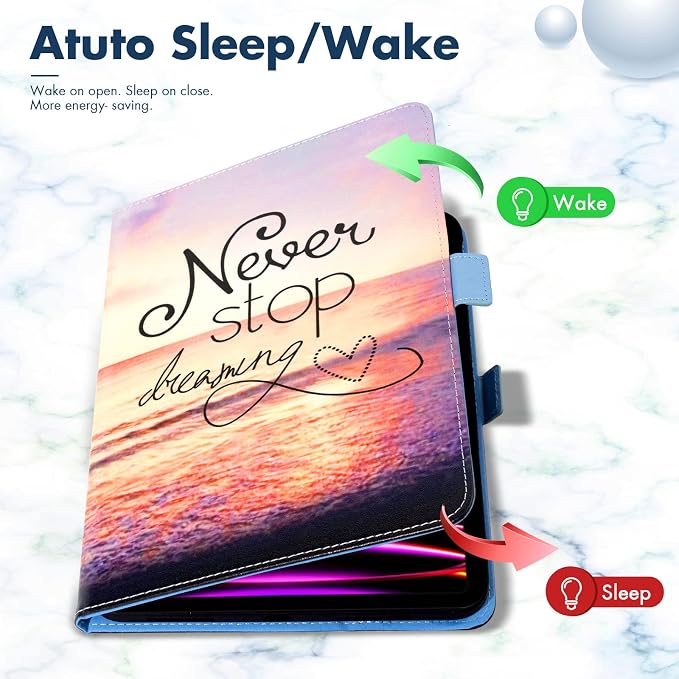 Dteck for iPad A16/10th Generation 10.9 Inch 2022 Case with Pencil HolderPremium PU Leather Folio Multiple Viewing Angles Stand Cover Auto Wake/Sleep Protective Tablet Cases for Women MenBookshelf