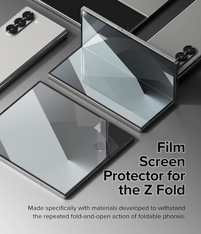 Ringke Dual Easy Film [4-Layer Protection] Compatible with Samsung Galaxy Z Fold 6 Screen Protector Self Healing Repair Coating Full Coverage Screen Protector with Installation Tool - 2 Pack