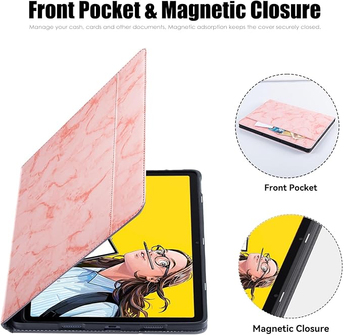 Stand Case for Wacom Movinkpad 11 Tablet Black | PU Leather Protective Coverwith Pen Holder &amp Pocket/Hand Strap Multiple-angles Viewing StandSoft TPU Back Shell
