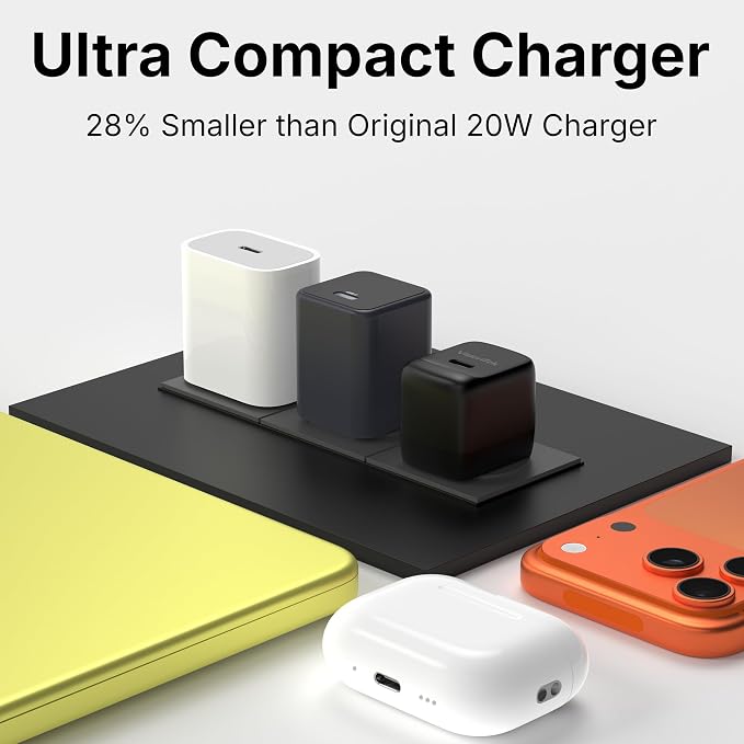 VisionTek Charge Go 30W USB-C Wall Charger GaN Fast Charge Foldable Plug | USB-C PD 3.1 GaN Safe Fast Charging Ultra-Compact &amp Foldable Travel Adapter Universal Power Tablets Phones MacBook