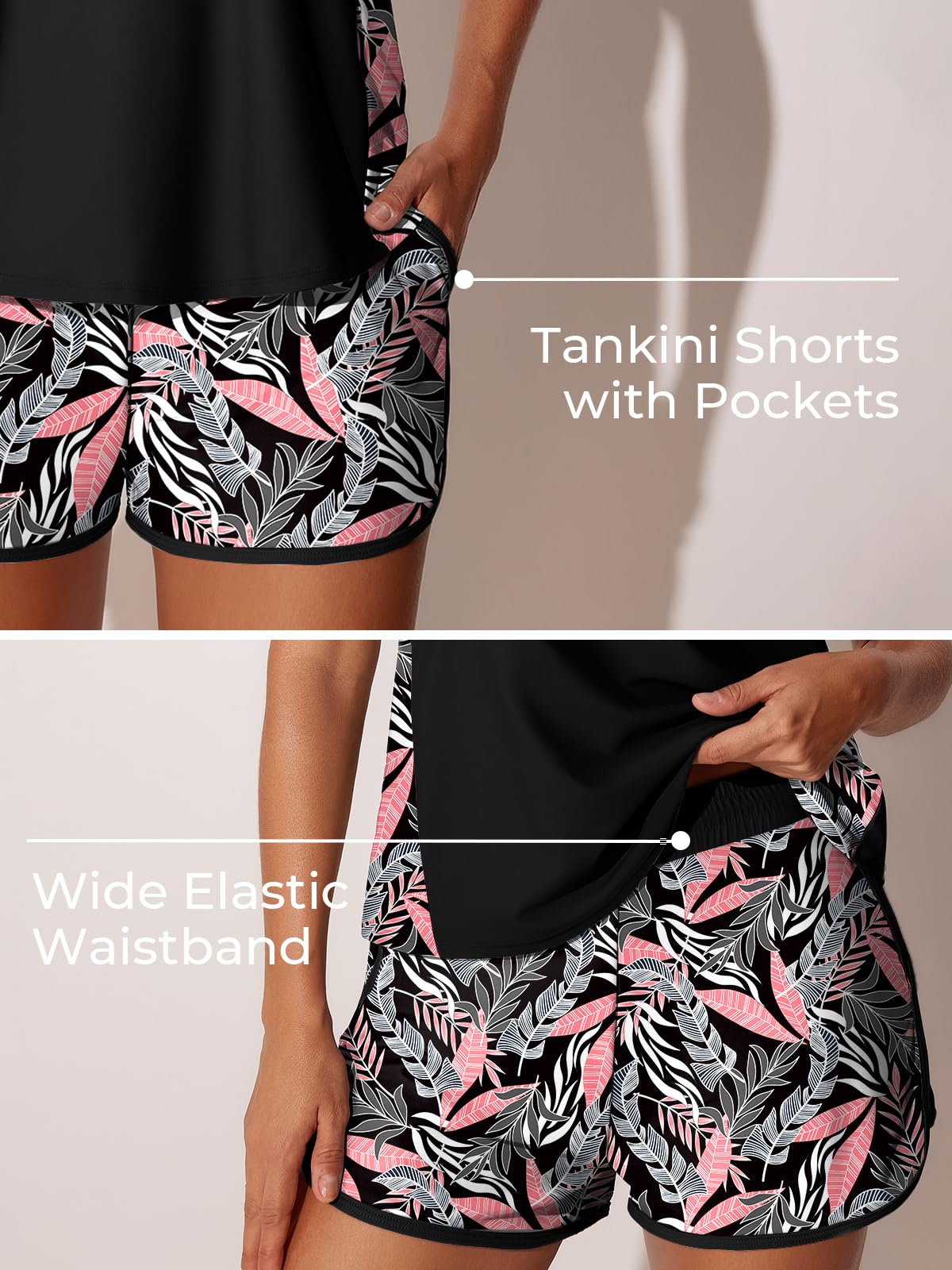 Summer Mae Blouson Tankini Swimsuits for Women Tummy Control Bathing Suits