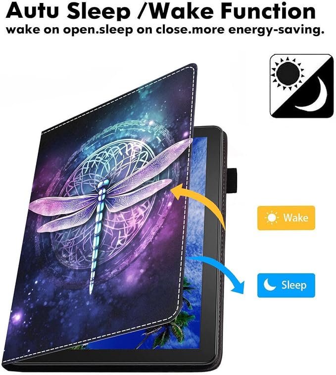 Case for Amazon Kindle Fire HD 8/Fire HD 8 Plus Tablet (12th/10th Generation 2024/2022/2020 Release) Slim PU Leather Cover with Card Slot &amp Auto Wake/Sleep African American Women