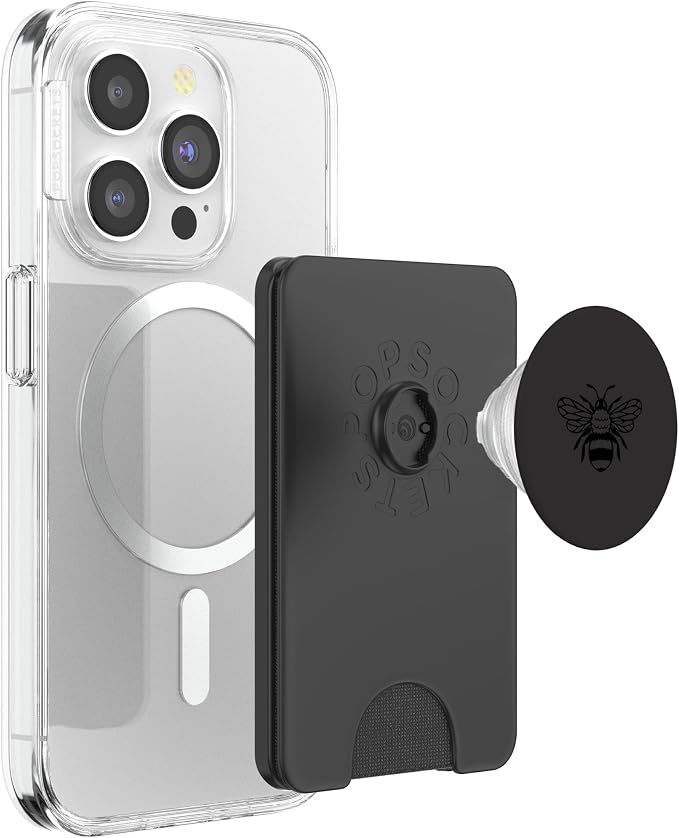 Black Bee on Gray PopSockets Adhesive PopGrip