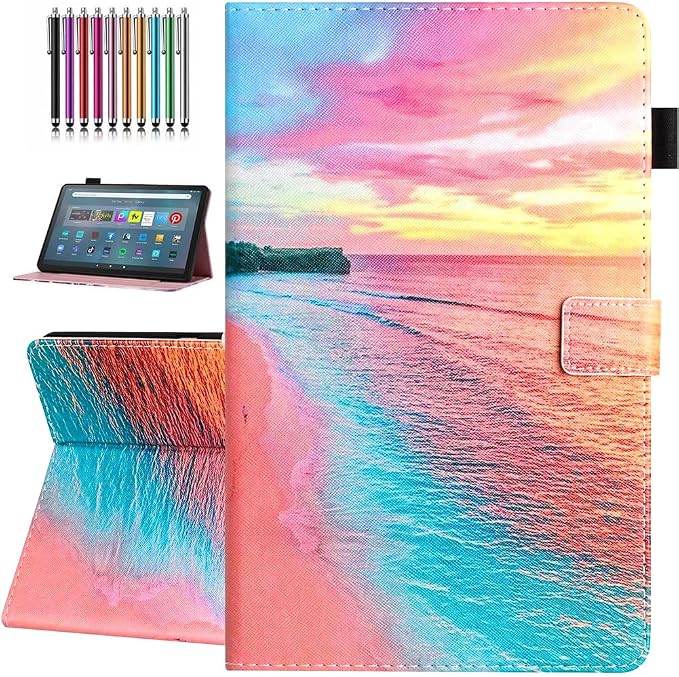 Case for Amazon Fire Max 11 Tablet (13th Generation 2023 Release) Auto Wake/Sleep Premium PU Leather Folding Stand Cover with Pen Holder &amp Multiple Viewing Angles - Beach