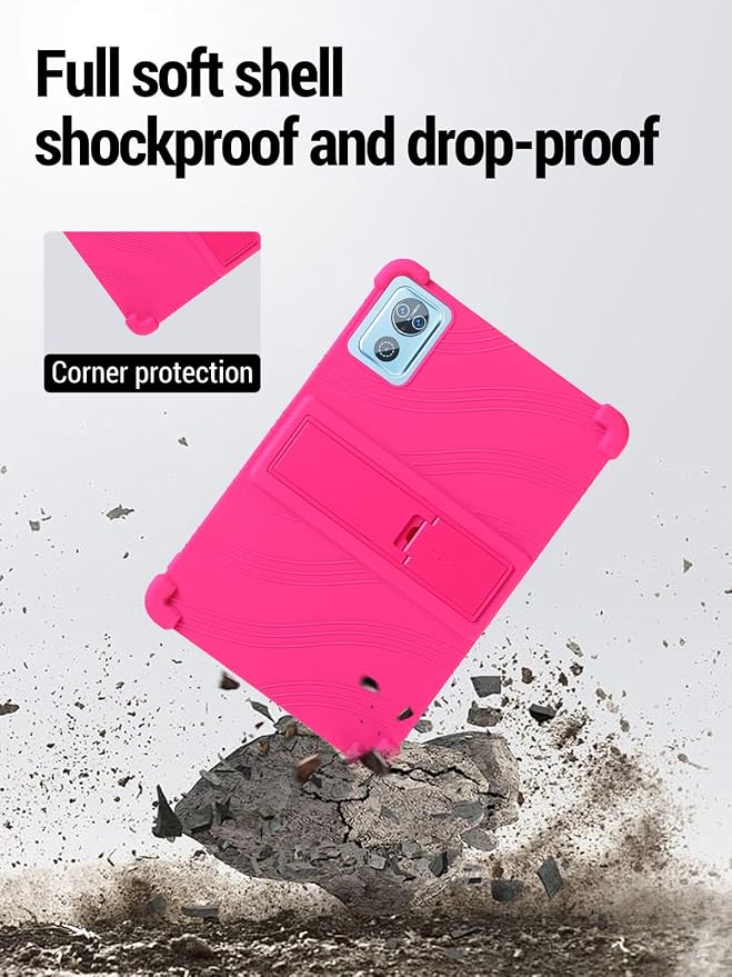for DEERTiME E15 10 inch Android 15 Tablets Protective caseShockproof Lightweight Silicone Protective Cover with StandChild-Friendly ProtectionEasy to Clean DesignBlack