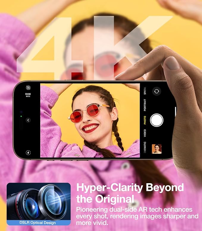 UltraGlass for iPhone 16 Pro Max/16 Pro Camera Lens Protector [NO.1 Military Grade Shatterproof] iPhone 16 Pro Max Camera Protector 16 Pro Lens Cover [Longest Durable] Easy Install Black Titanium