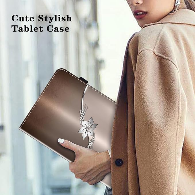 Case for Samsung Galaxy Tab A11 Plus/ A9 Plus 11 Inch PU Leather Tablet Cases Flip Folio Multi-Angle Viewing Stand Protective Cover with Card Slots - Brown Owl
