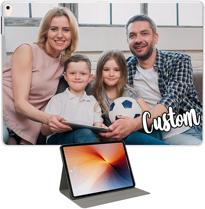 Custom Case for iPad Air 3rd Generation 2019 / iPad Pro 2017 10.5 inch Personalized Customized Picture Logo Text Name PU Leather Tablet Cover Premium Folio Flip Stand Case Auto Wake/Sleep