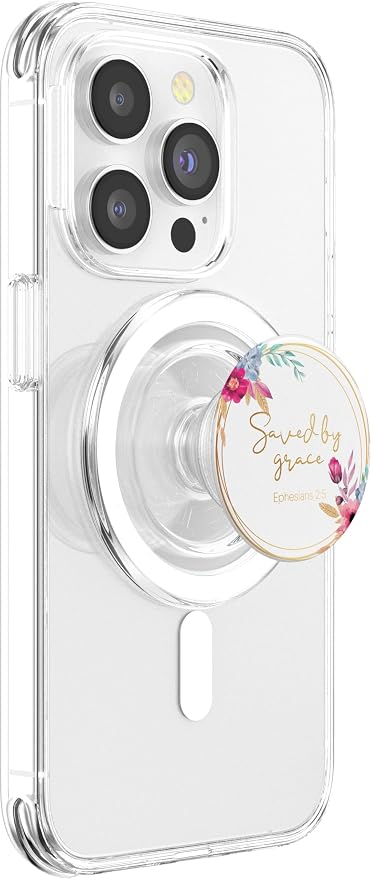 Saved by Grace Ephesians 2:5 Christina Bible Verse Gold PopSockets Adhesive PopGrip