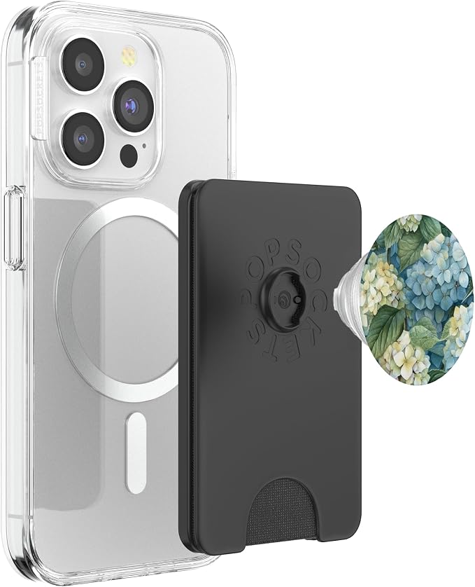 Hydrangea Watercolor Wildflower Pattern Graphic PopSockets PopGrip for MagSafe