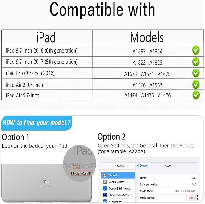 YIHE Shockproof Kids Case for iPad 6th/5th Gen Air 2/1 Pro 9.7 LightBlue | Full-Body Protection Durable Tablet Cover Built-in Screen Protector Stable Stand Lightweight Vibrant Colors