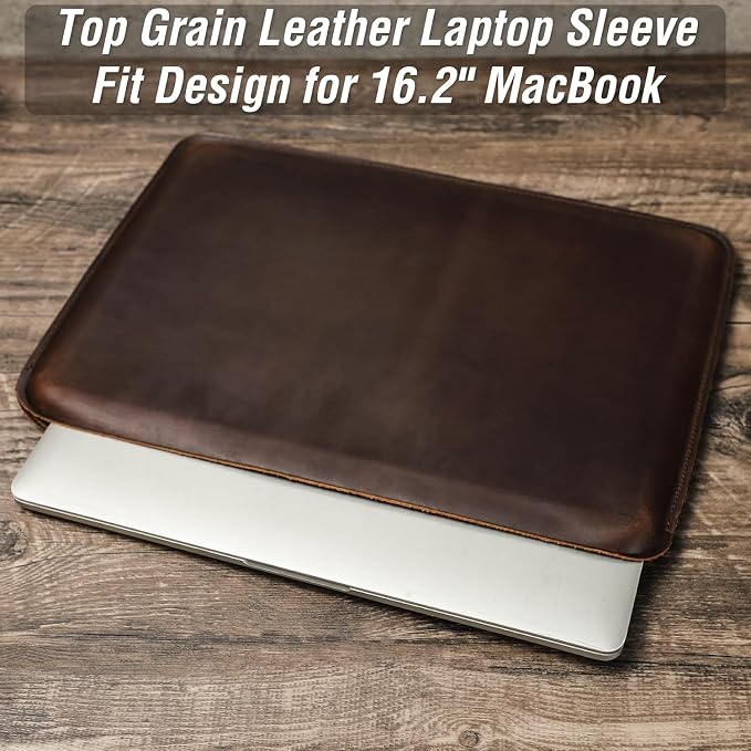 Top Grain Leather 12.9 Tablet Sleeve Slim Protector Vintage Design Fully Handmade Compatible with 12.9 iPad Pro 3/4/5/6 Gen Fits A2233 A2069 A2378 A2379 A2461 A2462 Coffee 12.9 Inch