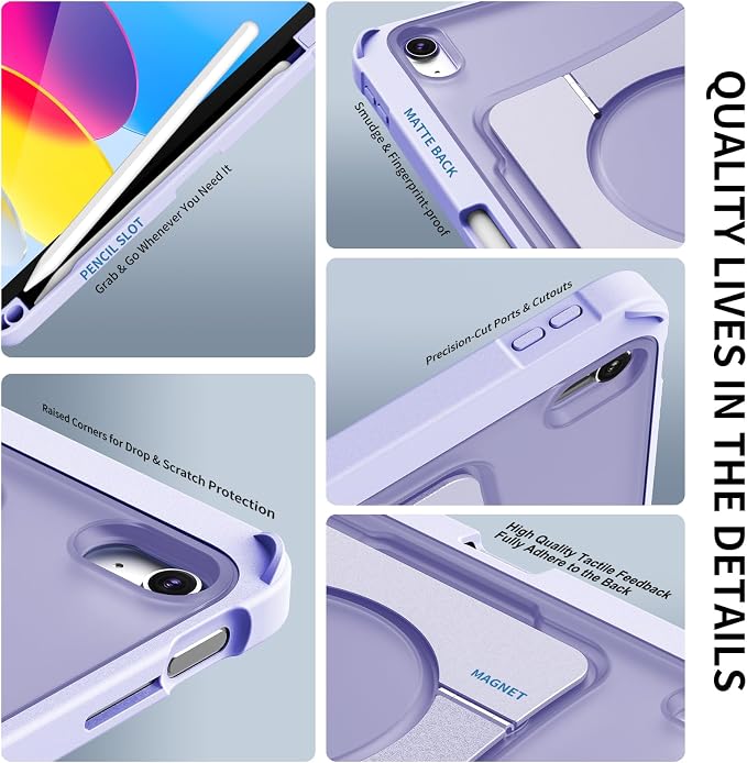 Case for iPad Air 11-inch (M4 2026/ M3 2025/ M2 2024) &amp 10.9-inch (5th/ 4th Gen) 2022/2020Dual Metal Foldable Stand Any Angle Support with Pencil Holder (Black)