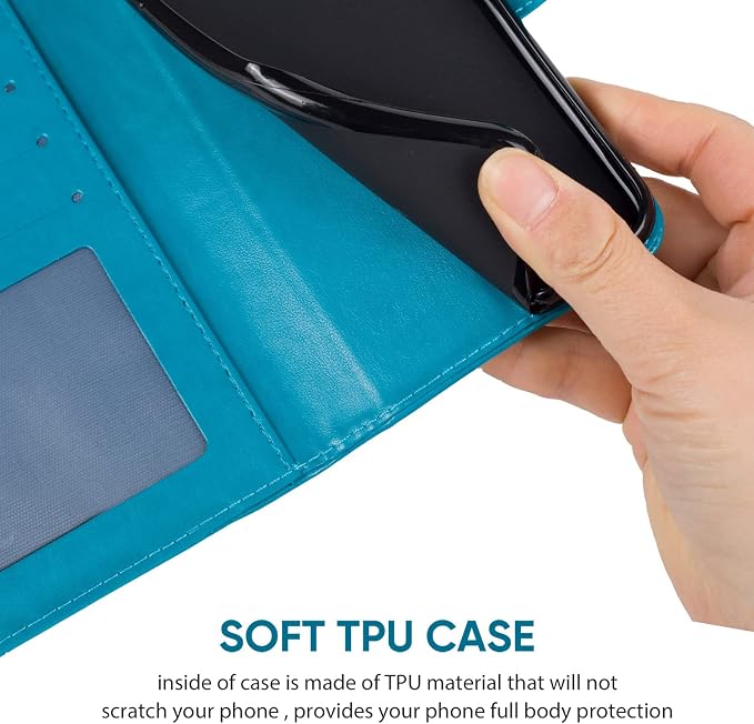 Case for Galaxy A42 5G Case Galaxy M42 5G SM-A426 Wallet Case with Tempered Glass Screen Protector Leather Flip Credit Card Holder Stand Phone Cover Cases for Samsung Galaxy A42 5G Blue