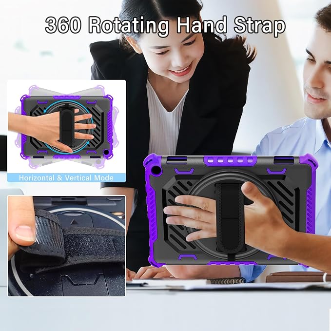 for Flre HD 8 &amp 8 Plus Case 12th/10th Generation | (2024/2022/2020 Release) with 360 Kickstand Hand Strap for Kids