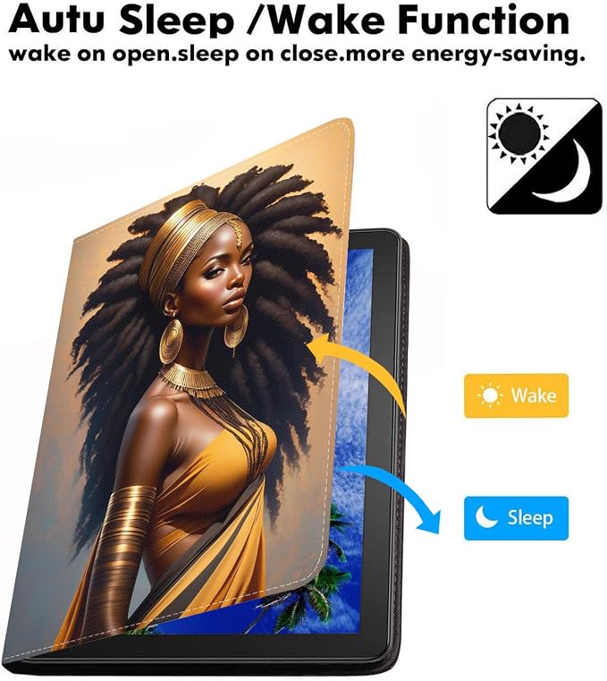 Case for iPad (A16) 11th Generation 11 Inch 2025/ iPad 10th Generation 10.9 Inch 2022 Slim PU Leather Cover Adjustable Stand with Auto Wake/Sleep Case African Women