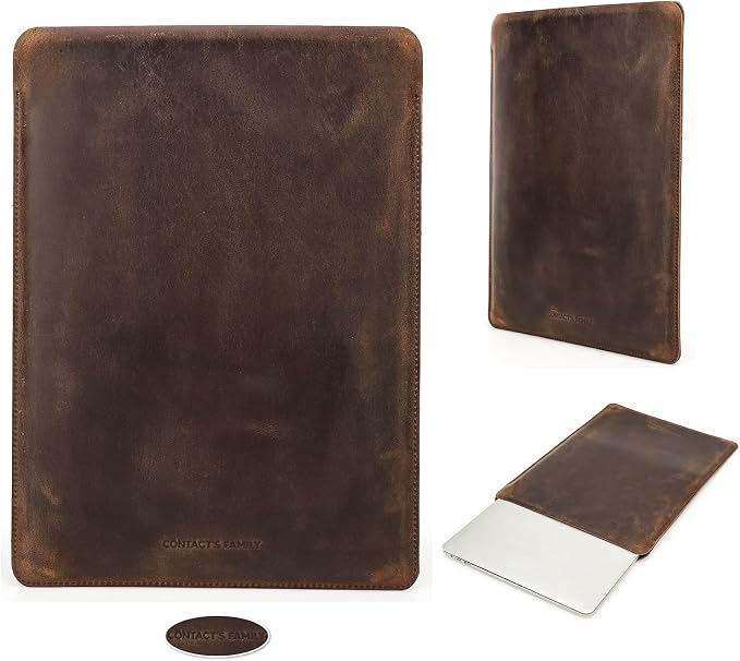 Top Grain Leather 12.9 Tablet Sleeve Slim Protector Vintage Design Fully Handmade Compatible with 12.9 iPad Pro 3/4/5/6 Gen Fits A2233 A2069 A2378 A2379 A2461 A2462 Coffee 12.9 Inch