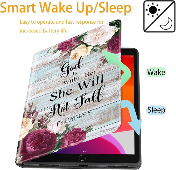 Case for iPad 10.2-inch (2021/2020/2019)/ iPad Air 10.5 2019 / iPad Pro 10.5 Multi-Angle Bracket with Automatic Sleep/Wake Protection Case - Babe We Got This