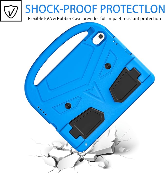Dteck Kids Case for iPad 10.2 - Shockproof Rugged EVA Handle Stand Child Proof Case for iPad 9/8/7 Generation Black