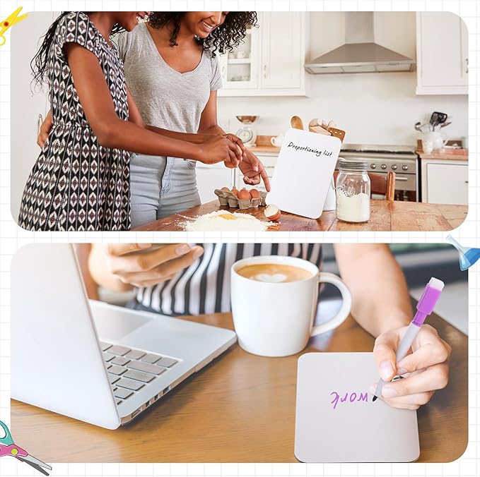 2 Sets Small Whiteboard Dry Erase Boards 5" x7'' Mini Double Sided Dry Erase Lap Boards with Markers Erasers Pen Holders Personal Whiteboards for Students Classroom Teacher