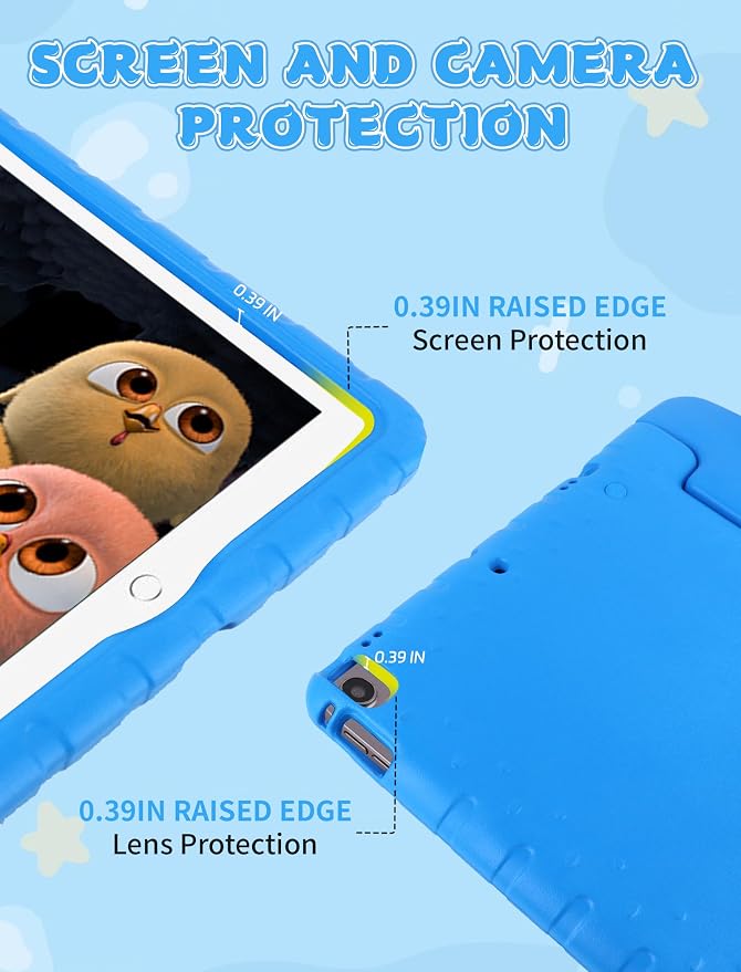 Heavy Duty Kids Case for iPad 10th/11th(A16) Pencil Holder Stand | Rugged Protection Cover for 11/10.9-inch iPad 2025/2022 Lightweight EVA Foam Anti-slip for Home School Travel Blue