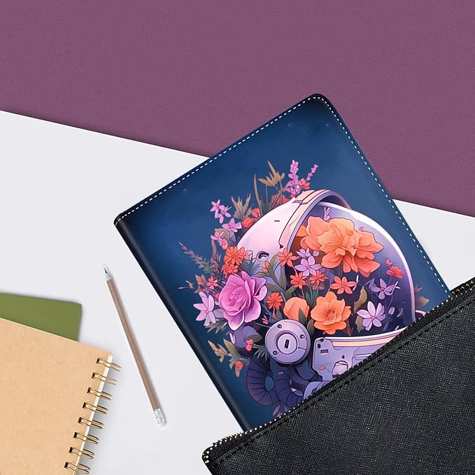 Vintage Floral Astronaut iPad 9th Gen Case - 10.2 Inch Standing Cover with Auto Sleep/Wake
