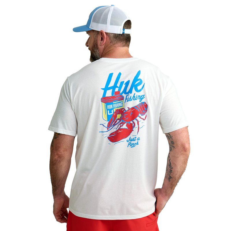 HUK Mens Fishing Graphic Tee, Performance Short Sleeve, Quick-Dry, White, XX-Large