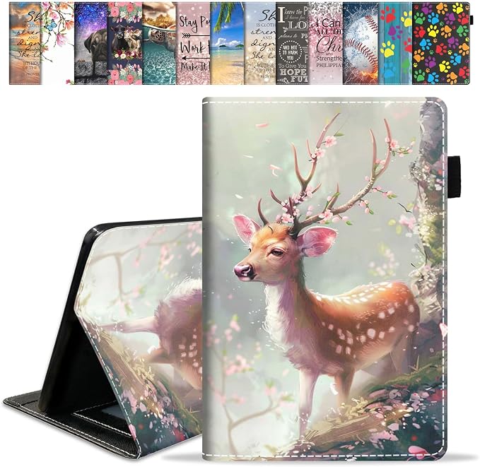 Case for Amazon Fire HD 8/Fire HD 8 Plus Tablet (12th/10th Generation 2024/2022/2020 Release) Premium PU Leather Cover with Auto Sleep Wake African Women