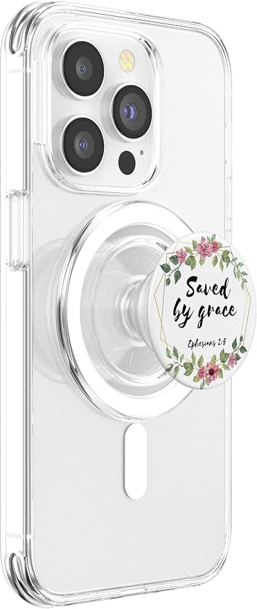 Saved By Grace Ephesians 2:5 Christian Bible Verse Gift PopSockets Adhesive PopGrip