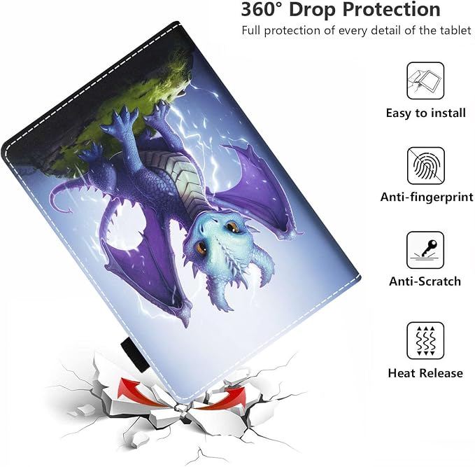 Case for Amazon Kindle Fire HD 8/Fire HD 8 Plus Tablet (12th/10th Generation 2024/2022/2020 Release) - PU Leather Folio Cover with Smart Auto Wake/Sleep Bald Eagle