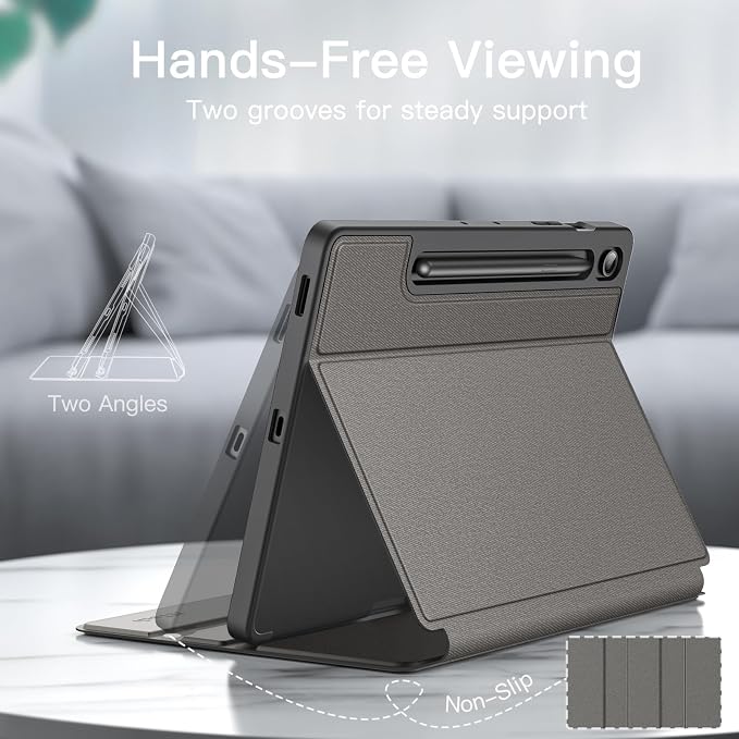 JETech Folio Case Cover for Samsung Galaxy Tab S10 FE Plus 13.1 Black | Multi-Angle Stand Cover S Pen Holder Slim Protective Cover Auto Wake/Sleep