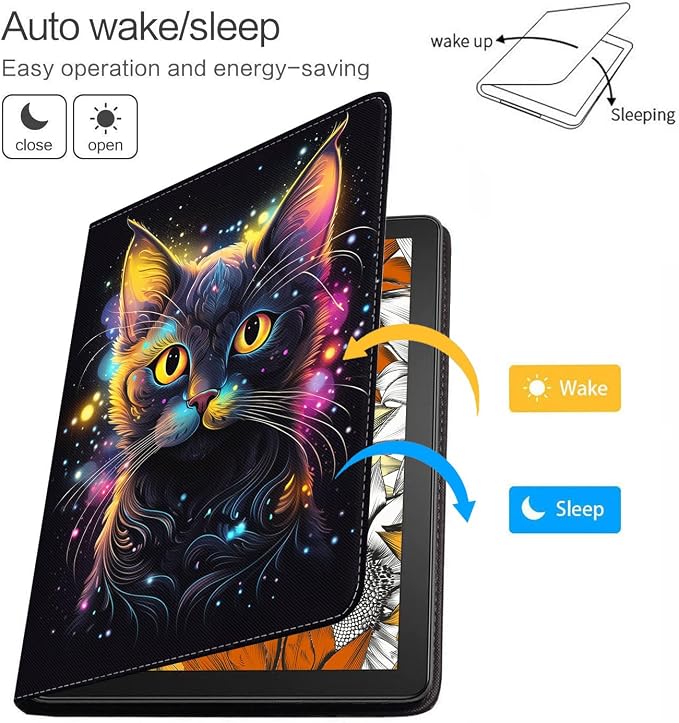 Case for Samsung Galaxy Tab A 8.0 2019 (SM-T290/T295/T297) Slim Lightweight PU Leather Stand Cover with Auto Wake/Sleep for Galaxy Tab A 8.0 Inch Abstract Watercolor Art Dogs
