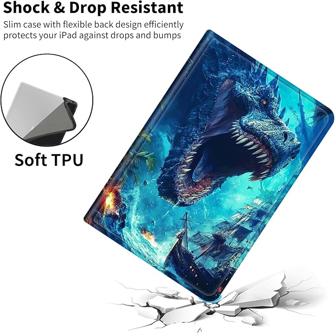 Case for iPad (A16) 11th Generation 11 Inch (2025)/ iPad 10th Generation 10.9 inch 2022Slim PU Leather Smart Cases Covers with Auto Wake/Sleep-Beast Roared