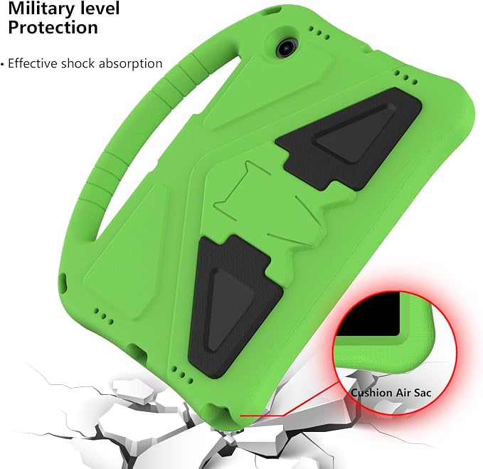 Galaxy Tab A9+ Case Kids Friendly EVA Rubber Stand Handle Grip Shockproof Protective Lightweight Cute Case Cover for Galaxy Tab A9 Plus 11 SM-X210 X215 X217 - Black