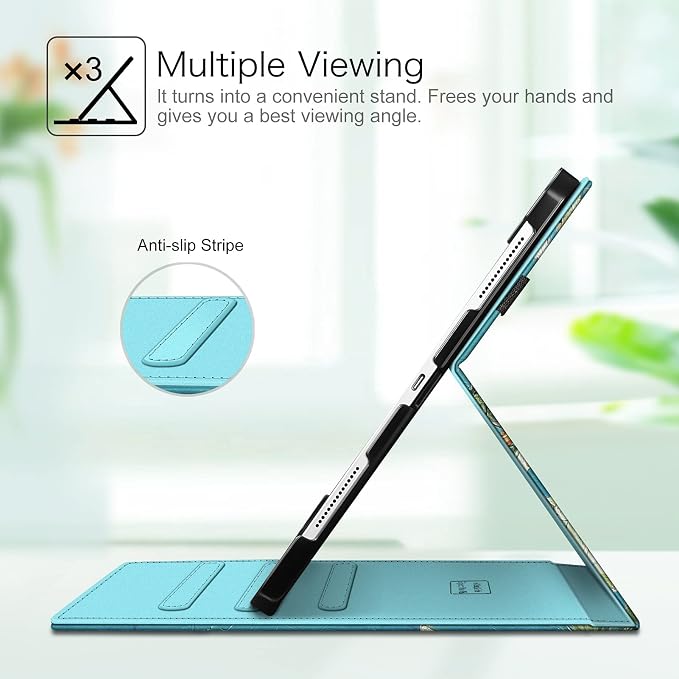 Fintie Multi-Angle Folio Case for iPad Pro 12.9 6th/5th/4th/3rd Generation | Multiple Viewing Angles Pencil Holder &amp Storage Pocket Drop Protection Pencil Charging Auto Sleep/Wake Blooming Hi