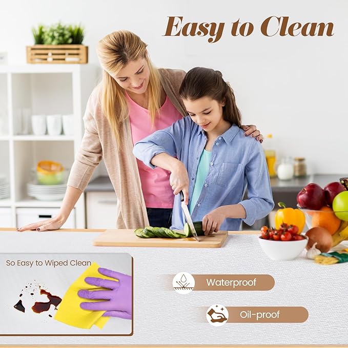 Drawer Shelf Liner for Kitchen Cabinets, Non Adhesive Slip Resistant Shelf Paper Easy to Clean, Strong Grip Thickened Waterproof Washable Mats for Pantry Shelves Cupboard Dresser(White, 24 in x 30 FT)