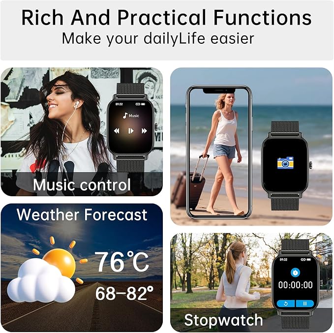 Smart Watch for Men Women Fitness: Waterproof Make Answer Call Running Smartwatch for Android Phone iPhone Samsung Compatible Digital Mens Watches SpO2 Sleep Heart Rate Monitor Step Pedometer Tracker