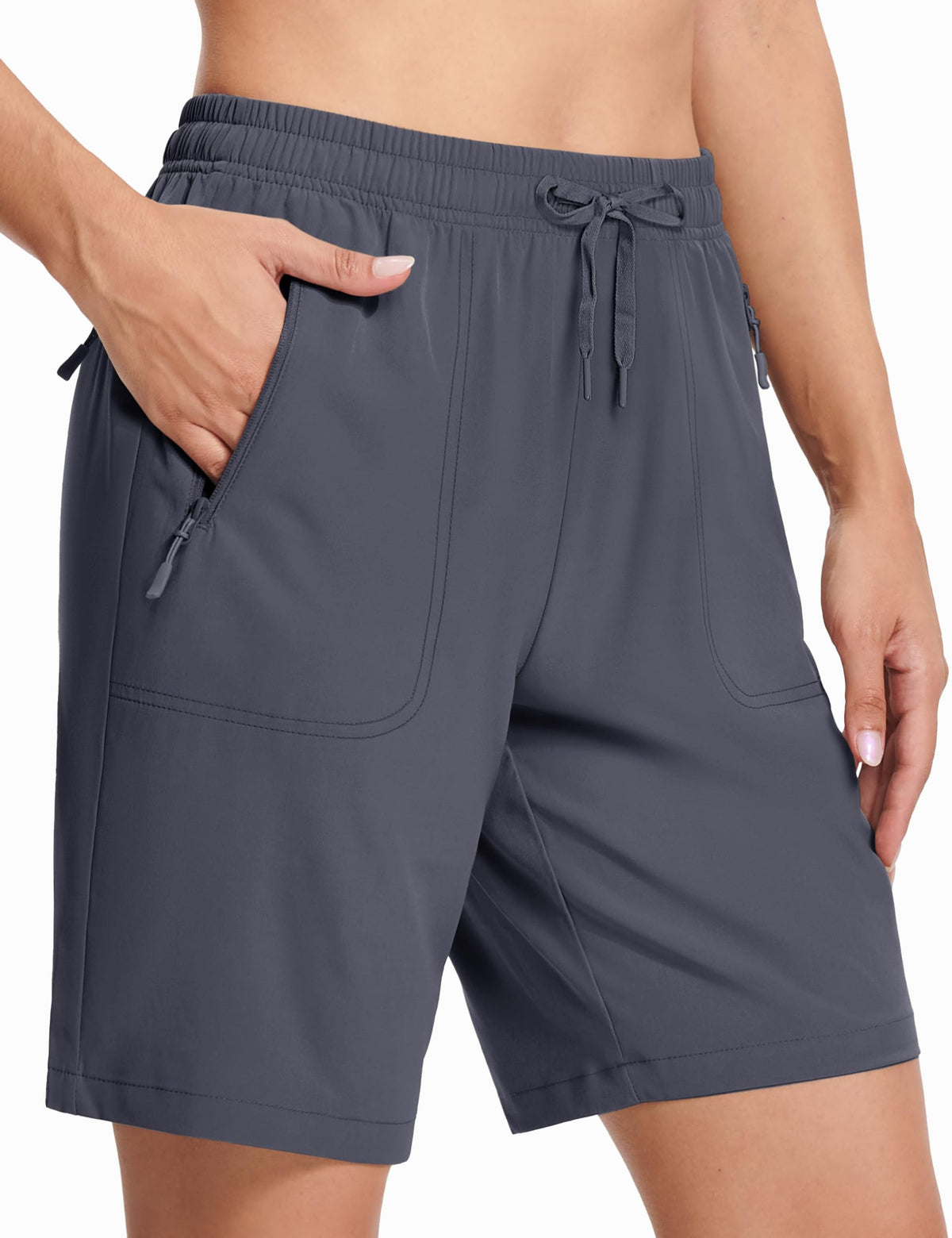 MAGCOMSEN Hiking Shorts for Women with Pockets Lightweight Quick Dry Golf Running Shorts Dark Grey 2XL