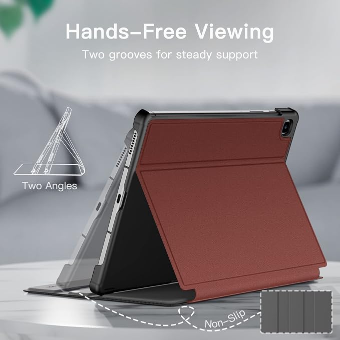 JETech Folio Case Cover for Samsung Galaxy Tab S6 Lite 10.4 Black | Multi-Angle Stand Cover S Pen Holder Slim Protective Cover Auto Wake/Sleep